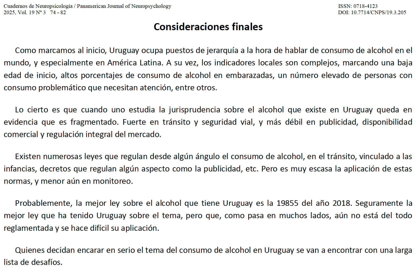 consideraciones finales